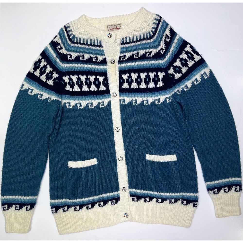 The Alpaca Connection Peruvian Alpaca Wool Cardigan Sweater Christmas Winter‎